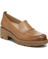 Naturalizer Darry Womens Lugged Sole Slip On Loafer Heels In Brown