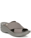 Bzees Desire Womens Criss-cross Slide Wedges In Gray