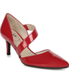Lifestride Suki Womens Padded Insole Slip On D'orsay Heels In Red