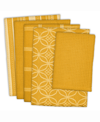 Design Imports Assorted Dishtowel And Dishcloth, Set Of 5 In Yellow