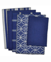 Design Imports Assorted Dishtowel And Dishcloth, Set Of 5 In Blue