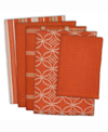 Design Imports Assorted Dishtowel And Dishcloth, Set Of 5 In Orange