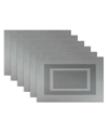 Design Imports Polyvinyl Chloride Doubleframe Placemat, Set Of 6 In Gray