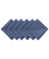 Design Imports Denim Embroidered Jeans Napkin, Set Of 6 In Blue