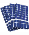 Design Imports Solid Windowpane Terry Dishtowel, Set Of 4 In Blue