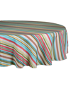 DESIGN IMPORTS SUMMER STRIPE OUTDOOR TABLECLOTH WITH ZIPPER 60" ROUND
