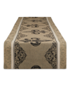 Design Imports Fleur De Lis Stripe Jacquard Table Runner In White
