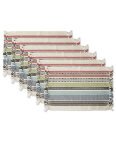 Design Imports Design Import Mediterranean Stripe Placemat, Set Of 6 In Multicolor