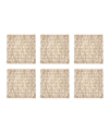 Design Imports Woven Paper Square Placemat, Set Of 6 In Tan/beige