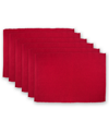 Design Imports Cardinal Ribbed Placemat, Set Of 6 In Red