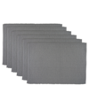 Design Imports Ribbed Placemat, Set Of 6 In Gray