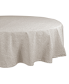 Design Imports Solid Chambray Tablecloth 70" Round In Tan/beige