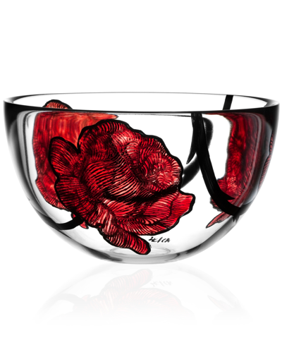 Kosta Boda Large Contrast Glass Bowl In White