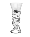 Classic Touch Glass Vase With Removable Silver Leaf Base In Brown