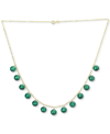 MACY'S GARNET BEAD DANGLE 18" STATEMENT NECKLACE IN 14K GOLD (ALSO IN MALACHITE, ONYX, ROSE QUARTZ, LAPIS L