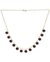 Macy's Garnet Bead Dangle 18" Statement Necklace In 14k Gold (also In Malachite, Onyx, Rose Quartz, Lapis L In Red