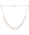 Macy's Garnet Bead Dangle 18" Statement Necklace In 14k Gold (also In Malachite, Onyx, Rose Quartz, Lapis L In Pink