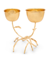 Classic Touch 13.75" 2 Branch Relish Dish In Gold