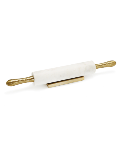 Classic Touch Marble Rolling Pin Hammered Handles And Base Set, 2 Piece In Multi
