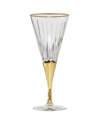 Classic Touch Stemmed Wine Glasses, Set Of 6 In Gold