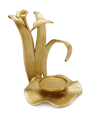 CLASSIC TOUCH HURRICANE CANDLE HOLDER WITH ENAMEL FLOWER DESIGN