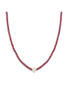 Macy's Gemstone And Cultured Pearl (9-10 Mm) Strand Necklace In 14k Yellow Gold (available In Ruby (80-1/2 In Red