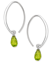 Macy's Gemstone Sweep Earrings In Sterling Silver (available In Amethyst, Blue Topaz ,citrine & Peridot) In Green