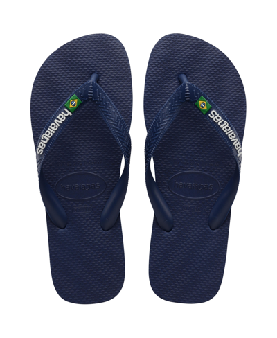 Havaianas Men's Brazil Logo Flip-flop Sandals Men's Shoes In Navy Blue