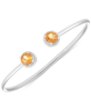 Macy's Amethyst Open Bangle Bracelet (2-3/8 Ct. T.w.) In Sterling Silver In Yellow