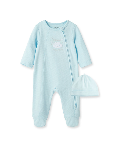 Little Me Baby Boys New World Boy Footie With Hat In Light Blue