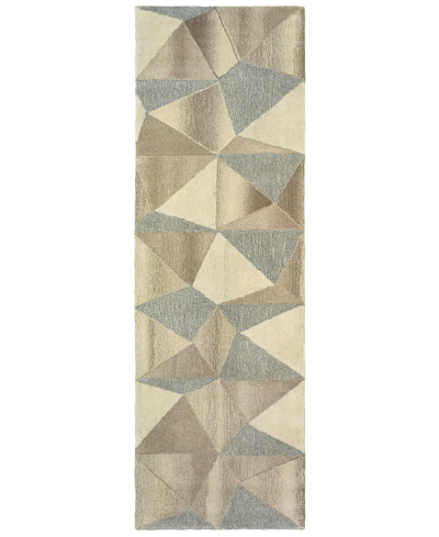 Oriental Weavers Infused 67004 Beige/gray 2'6" X 8' Runner Area Rug In Tan/beige