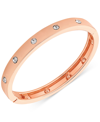 GUESS ROSE GOLD-TONE HINGE BRACELET WITH CLEAR STONES