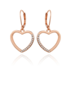 T TAHARI WOMEN'S PAVE HEART DROP EARRING