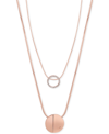 Guess Rose Gold-tone 2-pc. Set Pave Pendant Necklaces In Gold