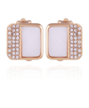 T Tahari Women's Shell Chic Button Clip Earring In Gold