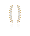 Vince Camuto Cubic Zirconia Stone Studded Climber Earrings In Gold