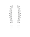 VINCE CAMUTO SILVER-TONE CUBIC ZIRCONIA CLIMBER EARRINGS