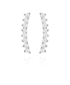 Vince Camuto Cubic Zirconia Stone Studded Climber Earrings In Silver
