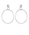 Vince Camuto Stylish Drop Hoop Earrings In Silver
