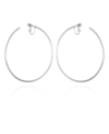 VINCE CAMUTO SILVER-TONE CLIP-ON EXTRA LARGE OPEN HOOP EARRINGS