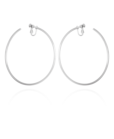 Vince Camuto Extra Large Open Hoop Clip On Earrings In Metallic