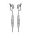 VINCE CAMUTO SILVER-TONE GLASS STONE PAVE DROP EARRINGS