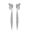 Vince Camuto Crystal Clip-on Drop Earrings In Silver