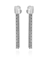 VINCE CAMUTO SILVER-TONE MIXED CHAIN TASSEL CLIP-ON DROP EARRINGS