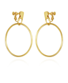 Vince Camuto Stylish Drop Hoop Clip On Earrings In Gold