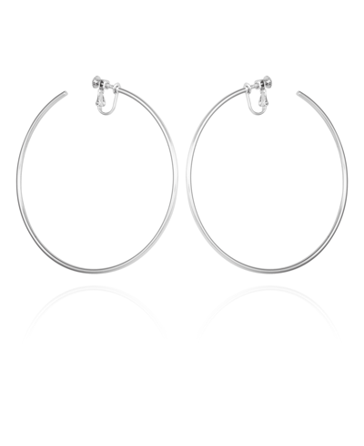 Vince Camuto Extra Large Open Hoop Clip On Earrings In Metallic