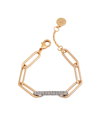 Vince Camuto Gold-tone Pave Bar Paper Link Bracelet In Gold