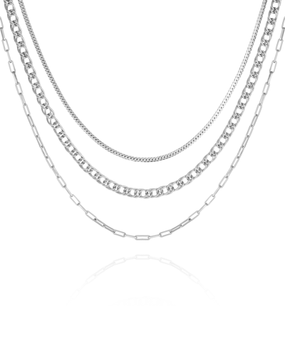 Vince Camuto Multilayer Necklace In Silver-tone