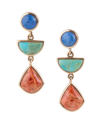 Barse Bronco Multi Stone Linear Earrings In Multi