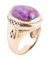 Barse Women's Havana Bronze And Purple Turquoise Statement Ring In Purple